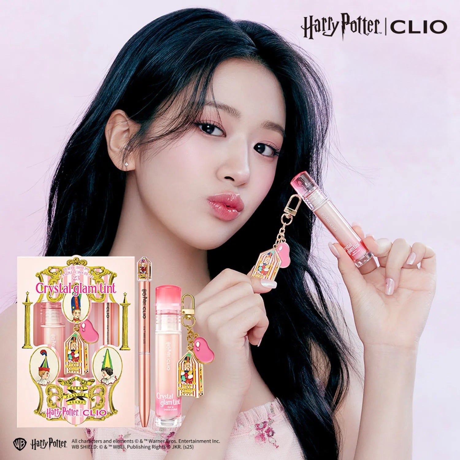 CLIO CRYSTAL GLAM TINT SET (HARRY POTTER COLLABO) (+HONEYDUEK KEY RING AND PEN)