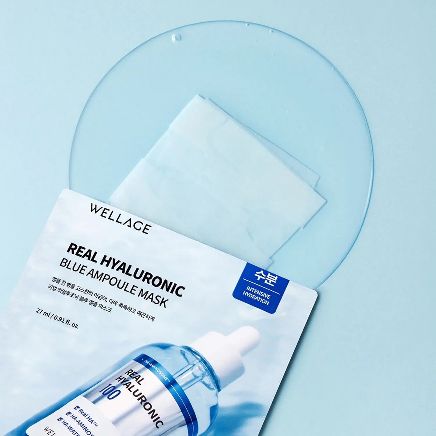 WELLAGE Real Hyaluronic Blue Ampoule Mask Sheet 1ea