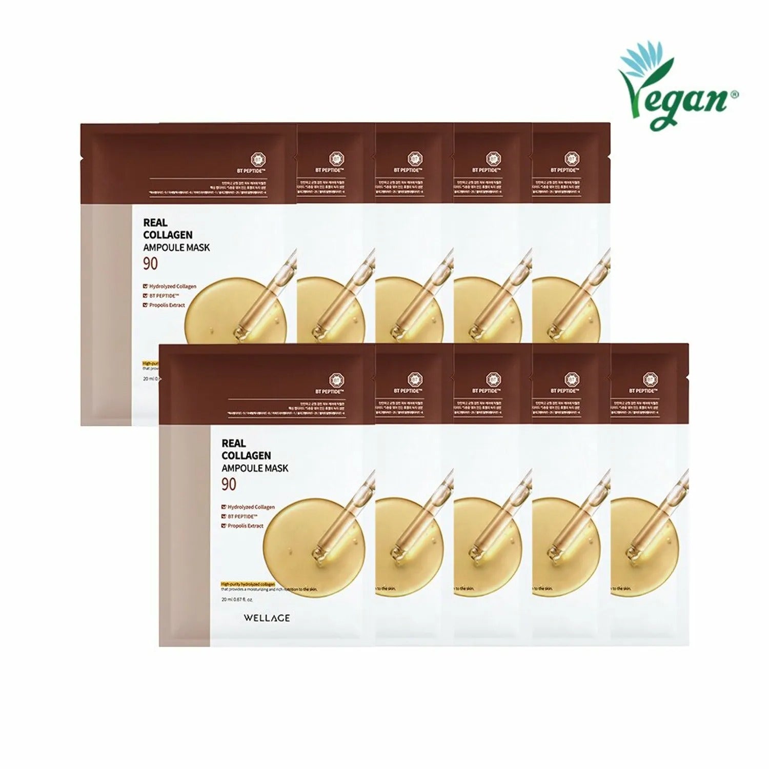 WELLAGE Real Collagen Ampoule Mask Sheet 10P