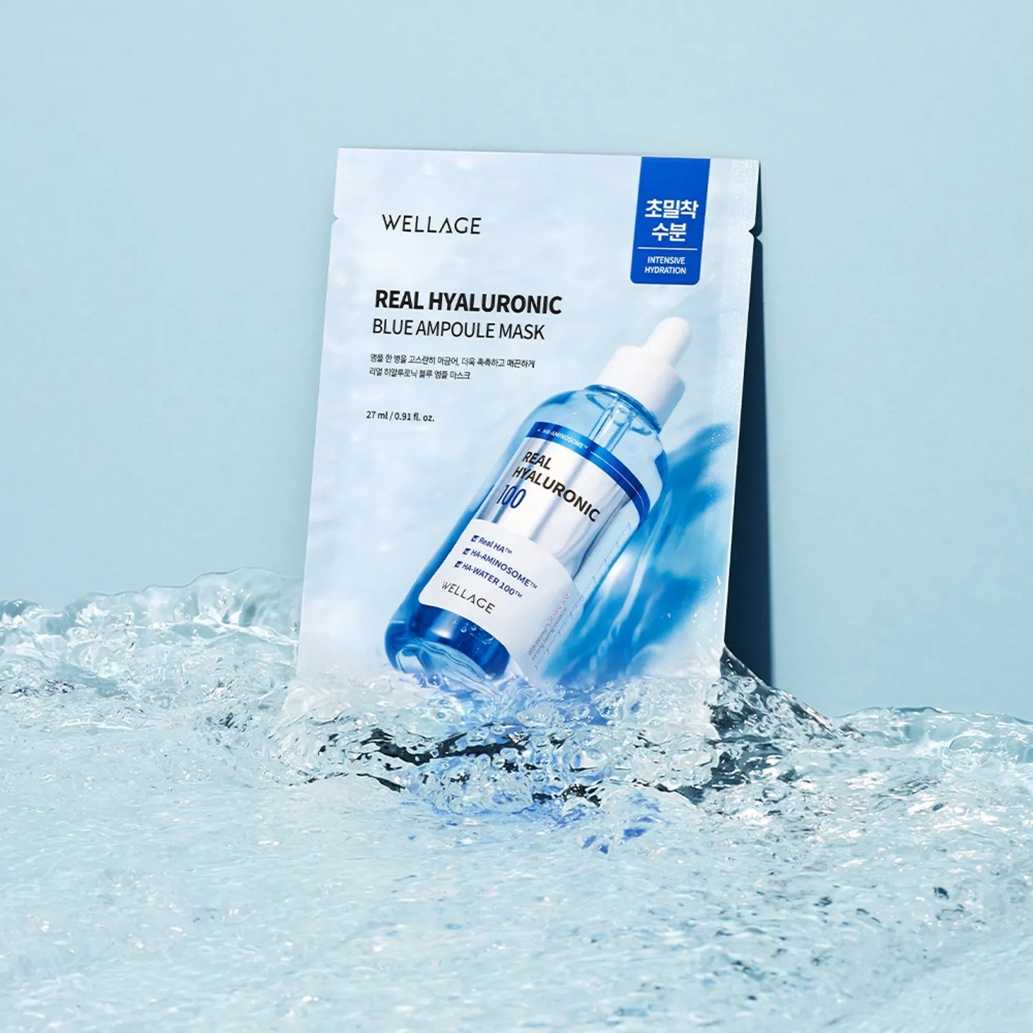 WELLAGE Real Hyaluronic Blue Ampoule Mask Sheet 5ea