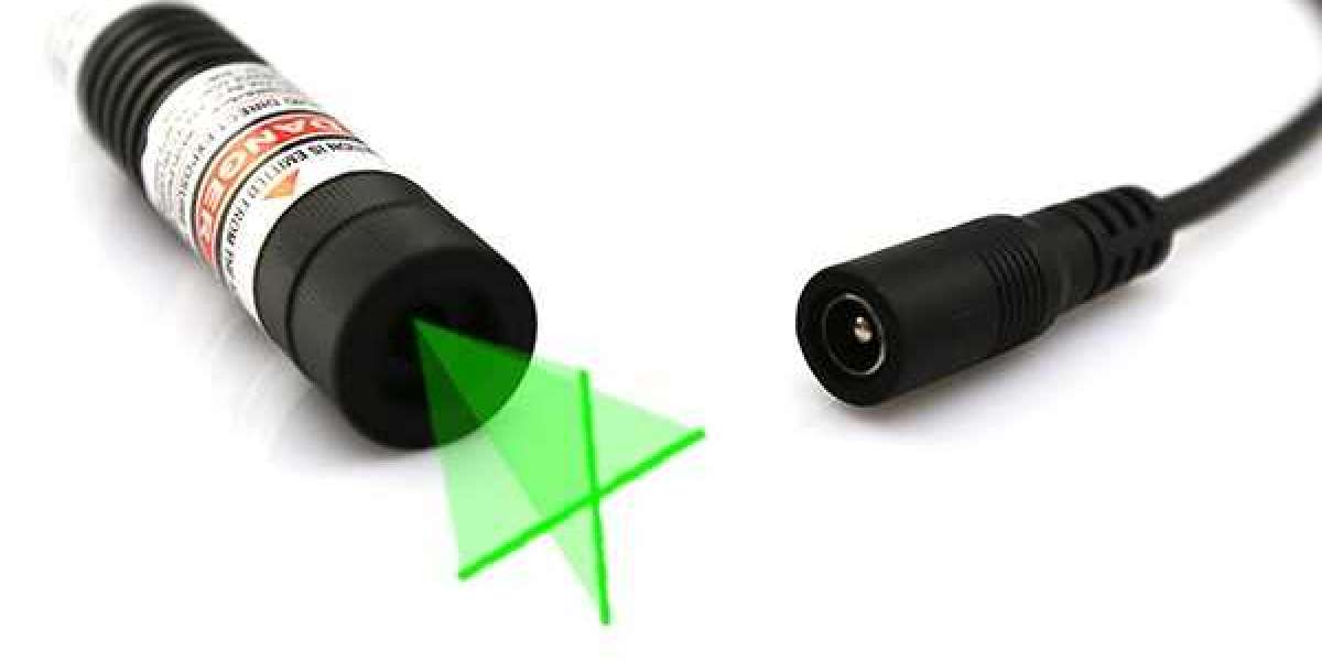 Intense beam glass lens 515nm green cross line laser module